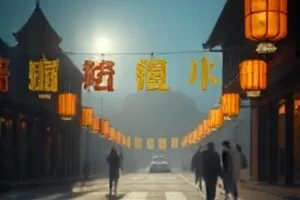 《晚班列车》封面，车厢走廊的顶灯与扶手