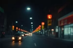 《雾港十二时》封面，深夜港口集装箱与手电光柱